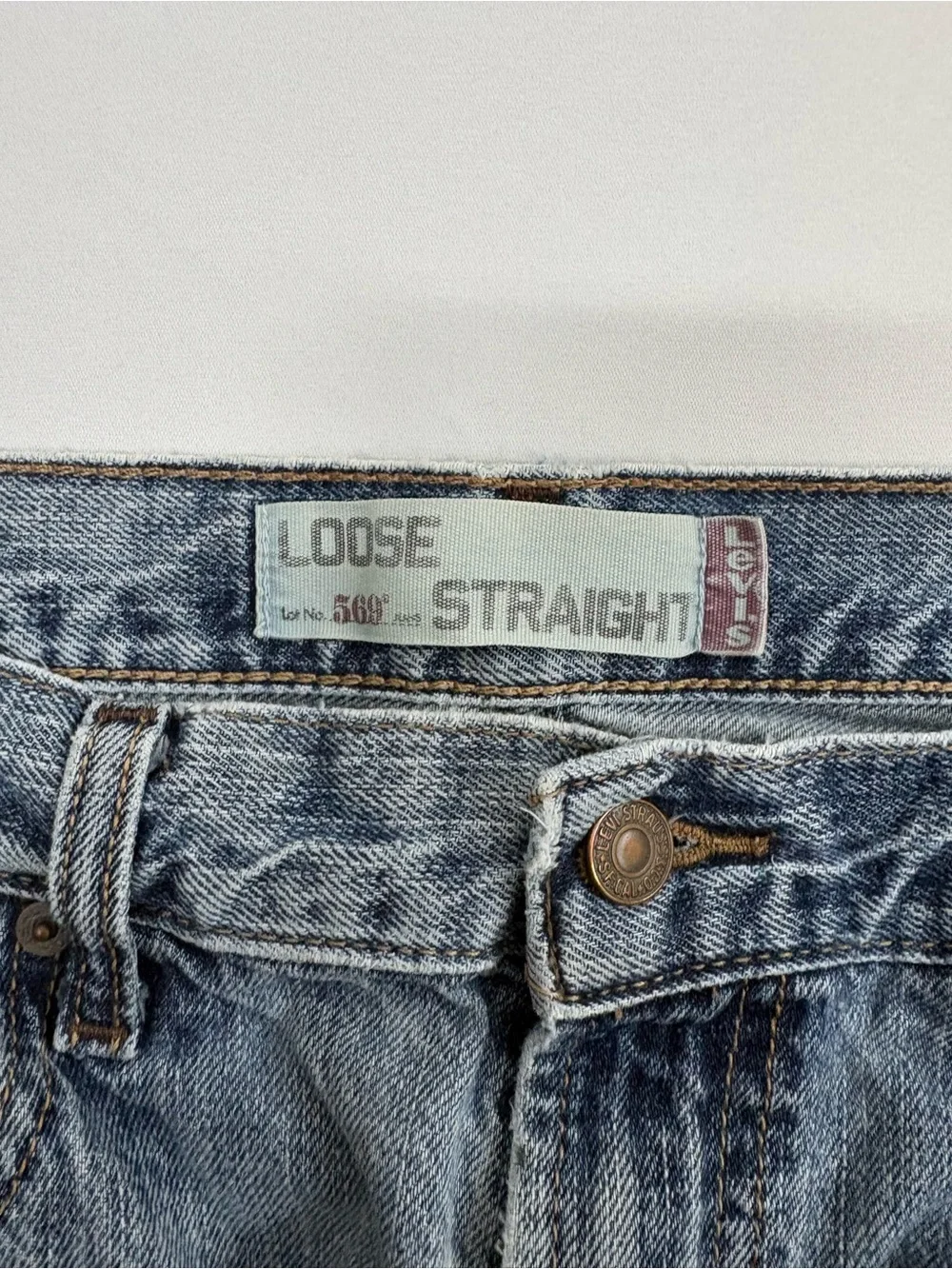 Levi’s 569 Jeans Loose Baggy Wide Leg Grunge Skate Distressed Faded Y2K 33x32